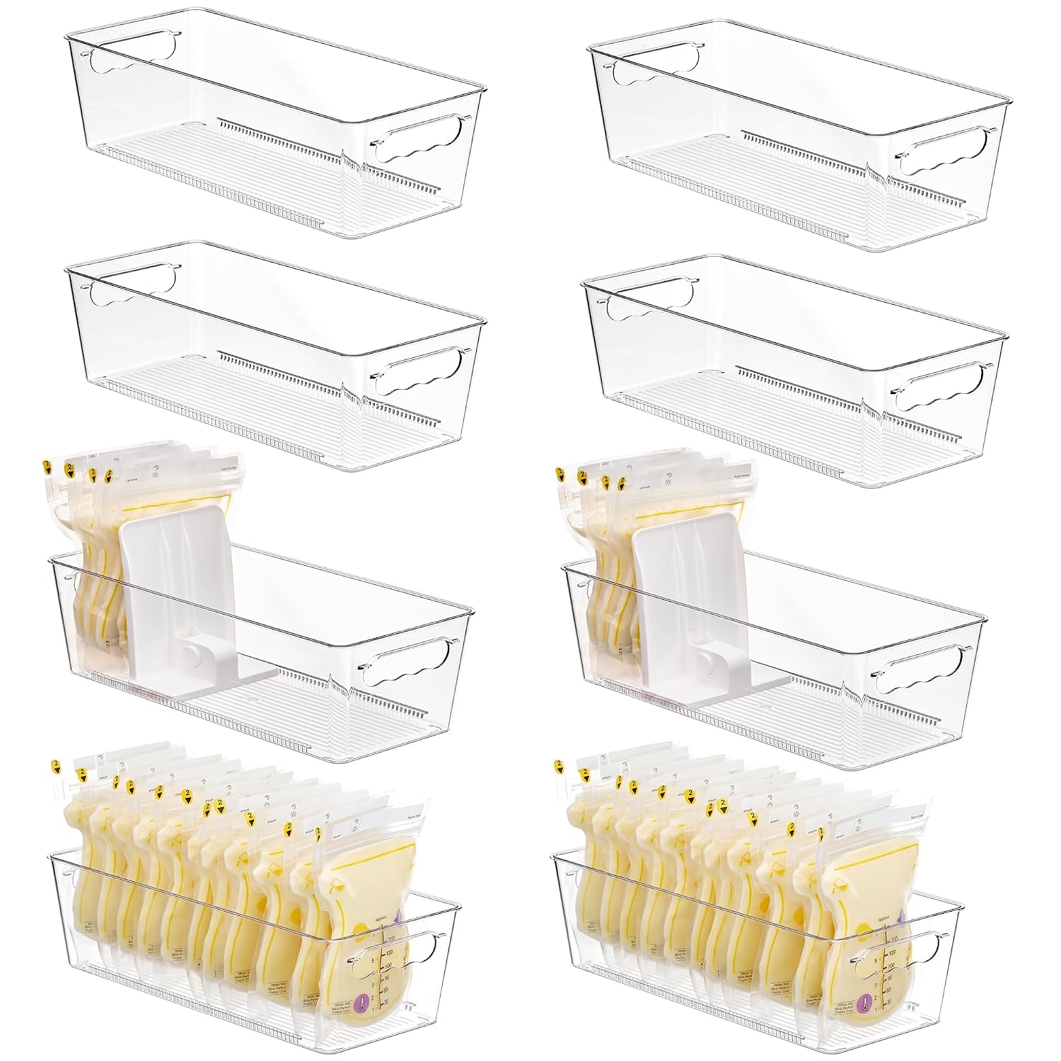 Detalle de Vtopmart 2 Sliders Breast Milk Bag Organizer, 8-Pack with Adjustable Dividers