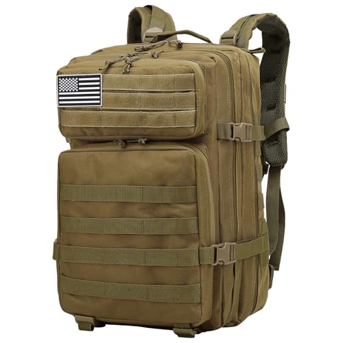 Detalle de Delgeo Mochila Táctica 45L Militar: gran capacidad, impermeable y plegable para montaña, senderismo, camping y viajes