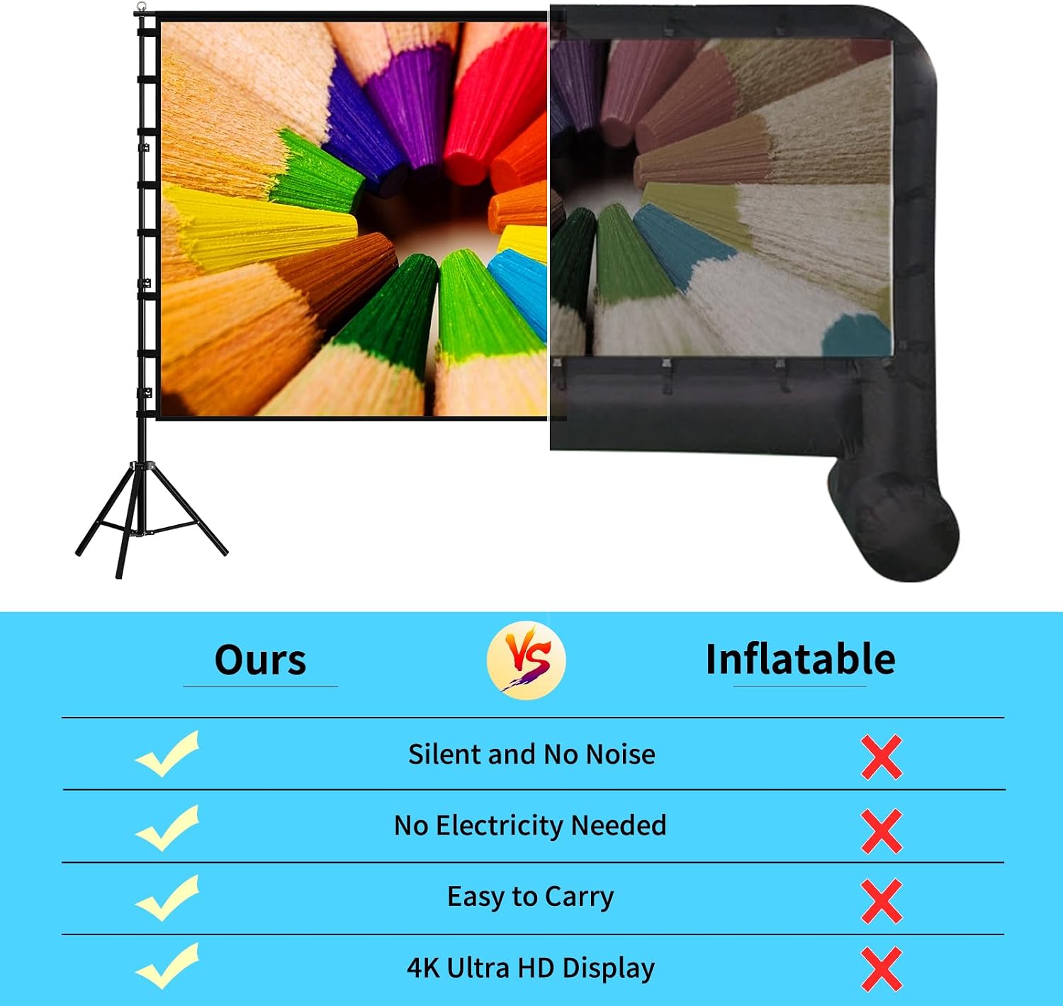 Detalle 2 de TOWOND 180 inch projector screen for outdoors
