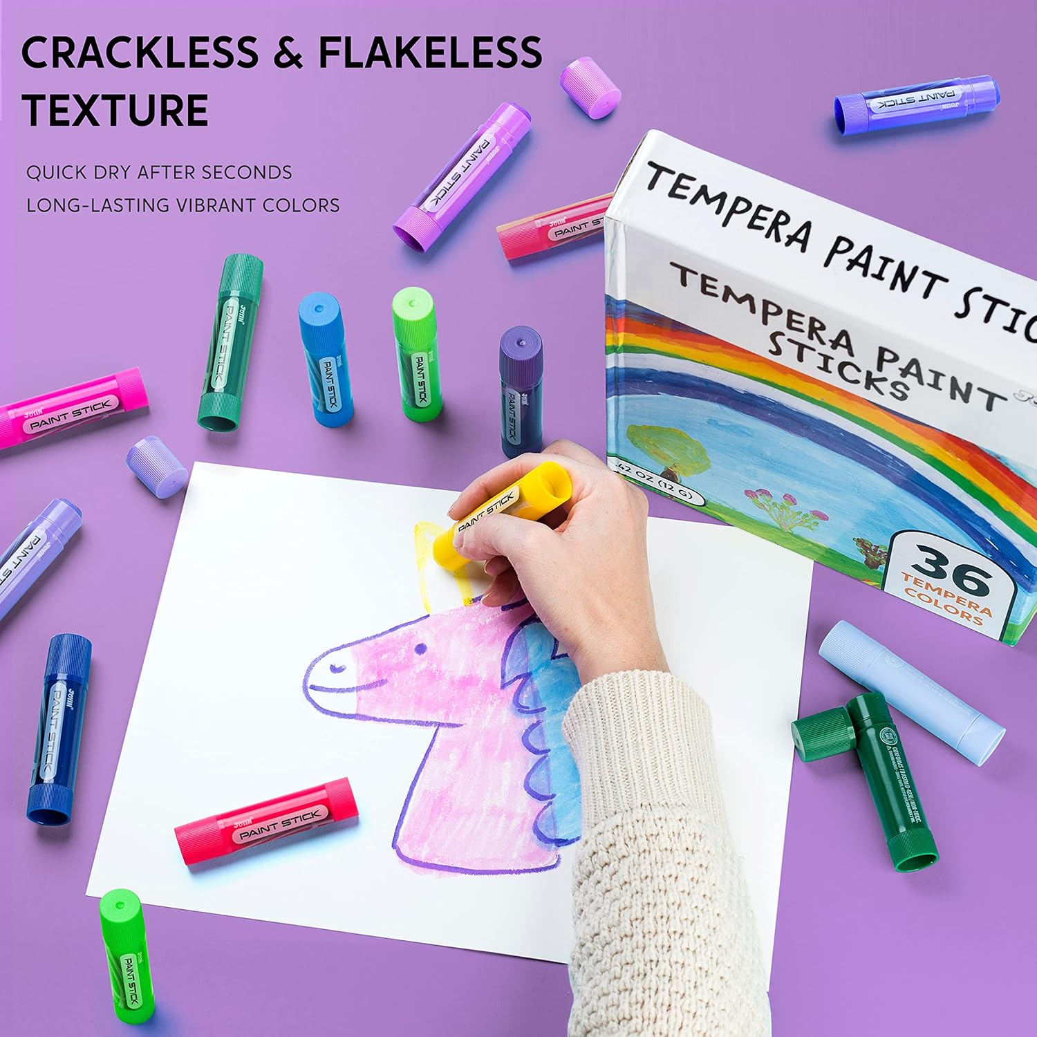 Detalle 2 de JOYIN 36-Colour Washable Tempera Paint Sticks for Kids 🎨