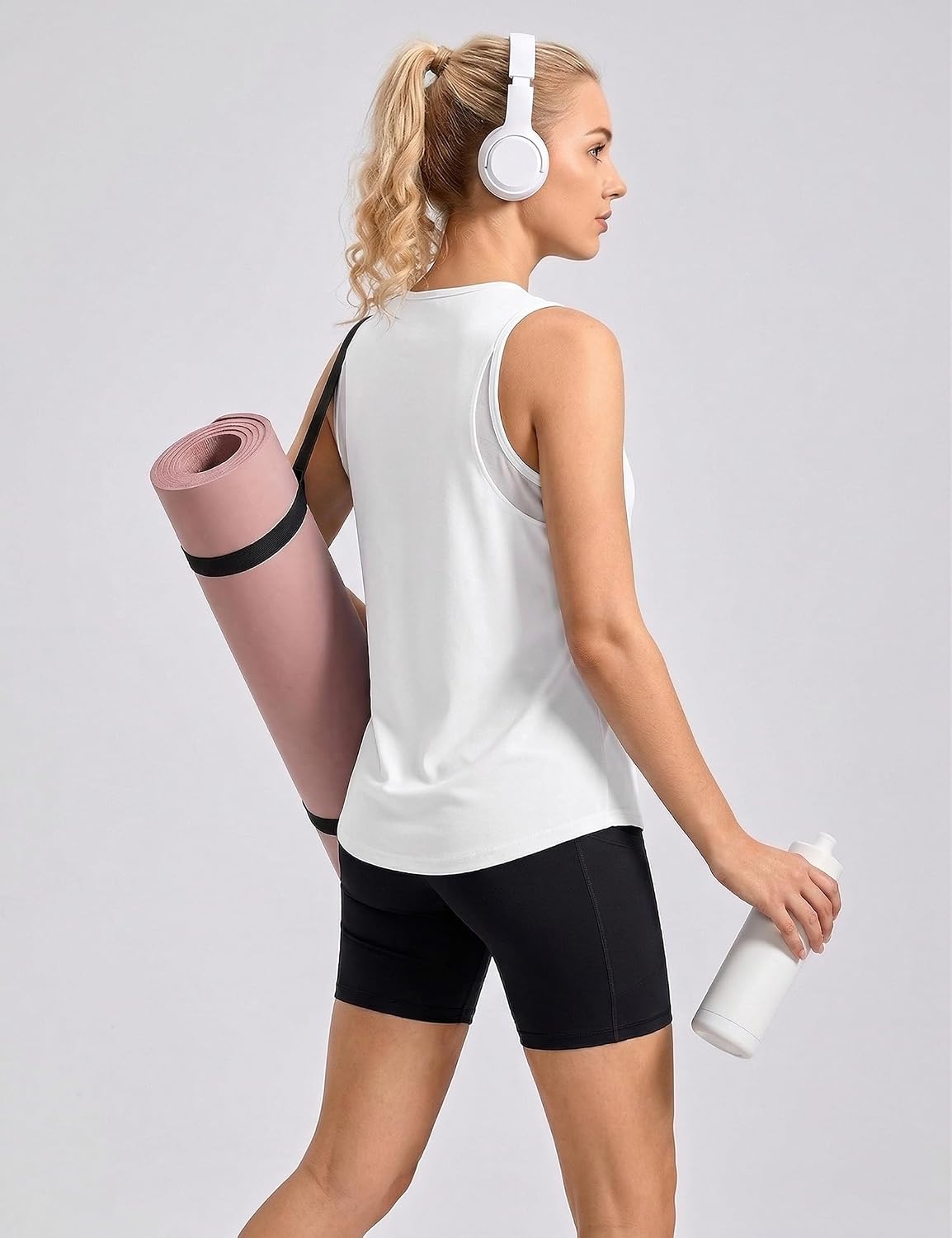 Detalle de Wayleb Canotta Sportiva Donna – Top Palestra Girocollo senza Maniche, Traspirante ed Elasticizzato S-3XL