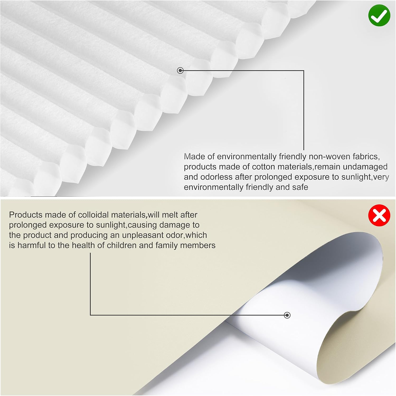 Detalle 1 de HOTSOON No-Drill Cellular Shade, 32" x 48", Cordless, Light-Filtering White
