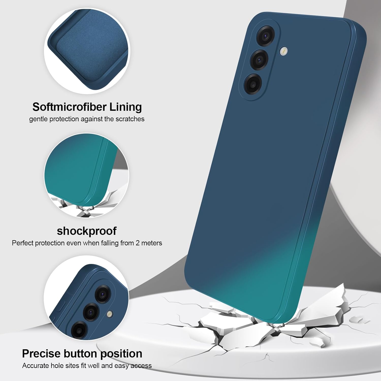 Thumbnail 1 de GiiYoon Silky-soft touch silicone case for Samsung Galaxy A17 (full-body, shockproof) – Blue