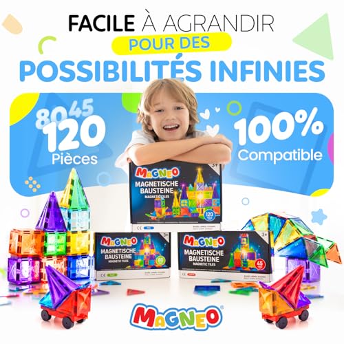 Detalle de Magneo Blocs Magnétiques 45 Pièces – Jeu magnétique créatif pour enfants dès 3 ans