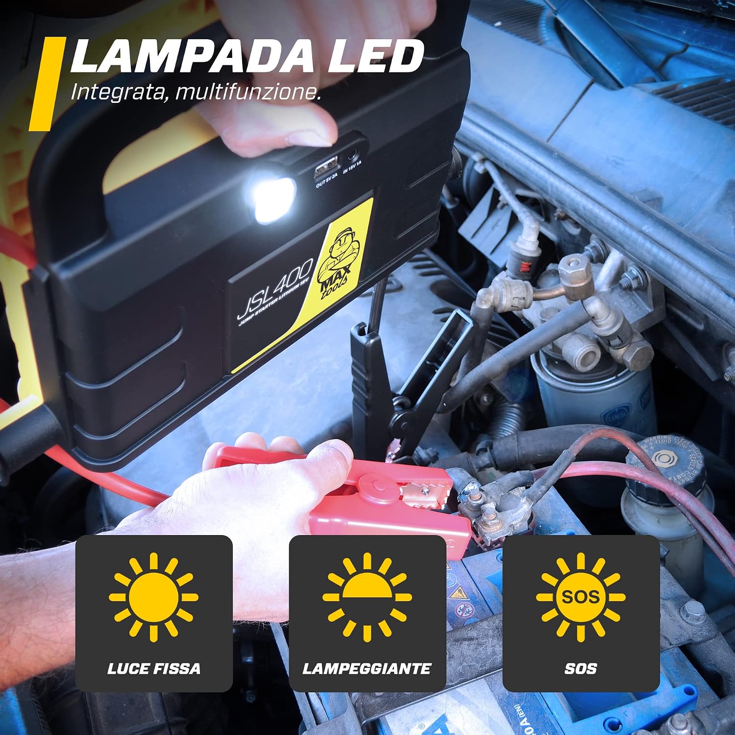Thumbnail 3 de MAXTOOLS JSL400 Avviamento d’Emergenza Professionale per Automobile 2400 A – Potente, Sicuro e Versatile