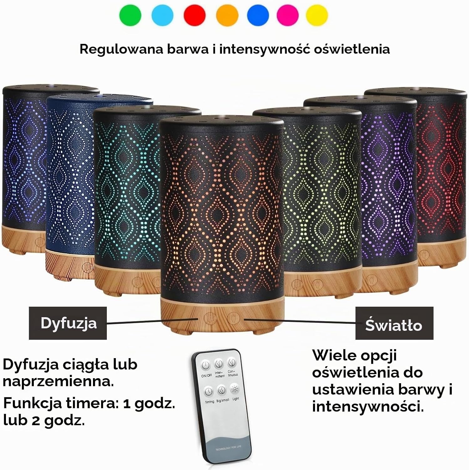 Detalle de Zen'Arôme Seville – ultradźwiękowy dyfuzor olejków eterycznych z pilotem