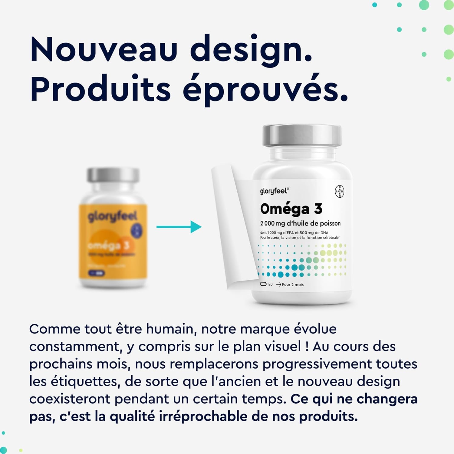 Detalle de Omega 3 2000 mg Huile de poisson sauvage (rTG) – 1000 mg EPA + 500 mg DHA, 120 gélules