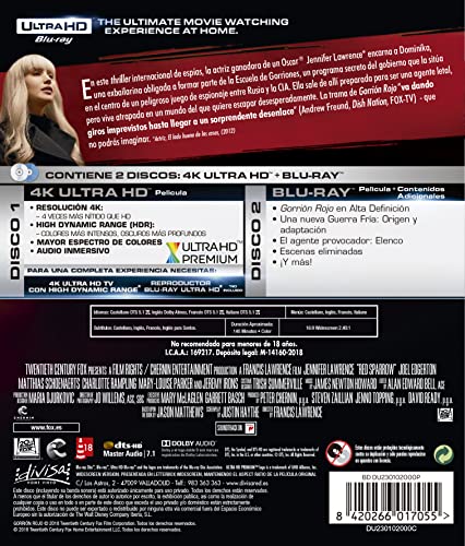 Detalle de Gorrion Rojo 4K UHD + Blu-ray