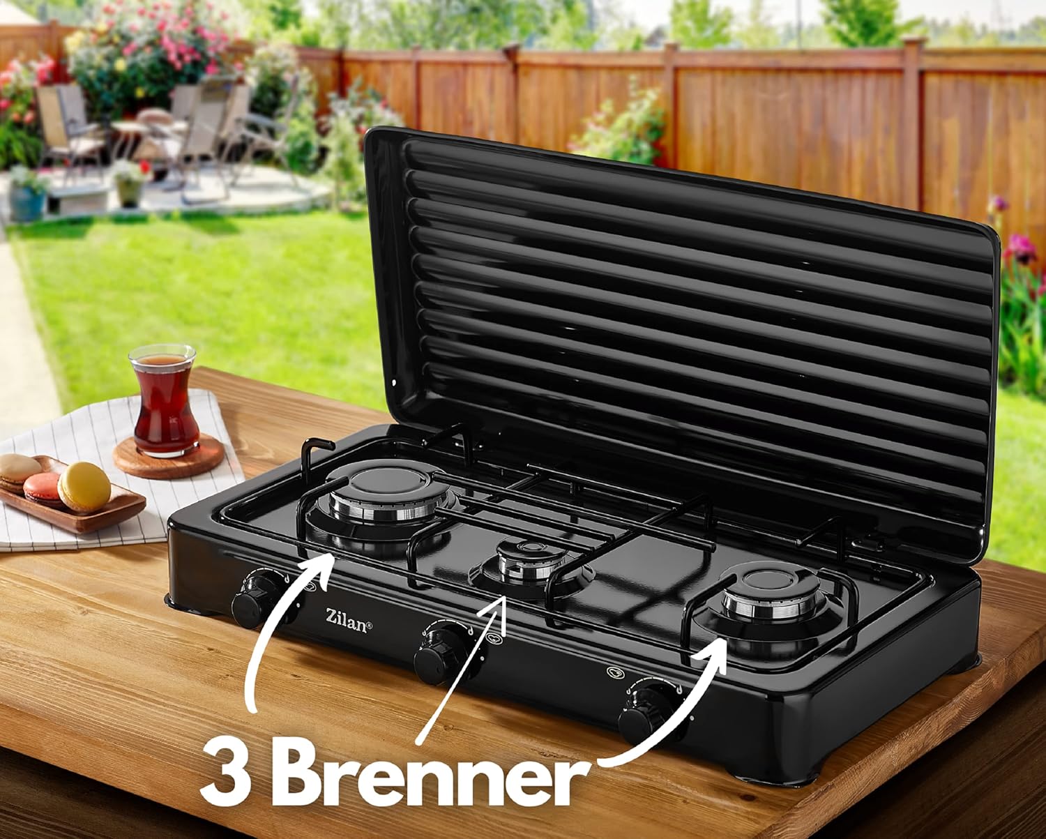 Detalle 2 de Gaskocher Camping 3‑Flammig 58 cm