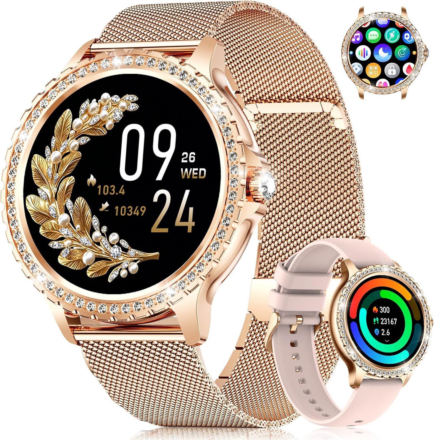 Detalle de BENYAR SMART BW1845A smartwatch met zirkonia, HD-touchscreen en 100+ sportmodi