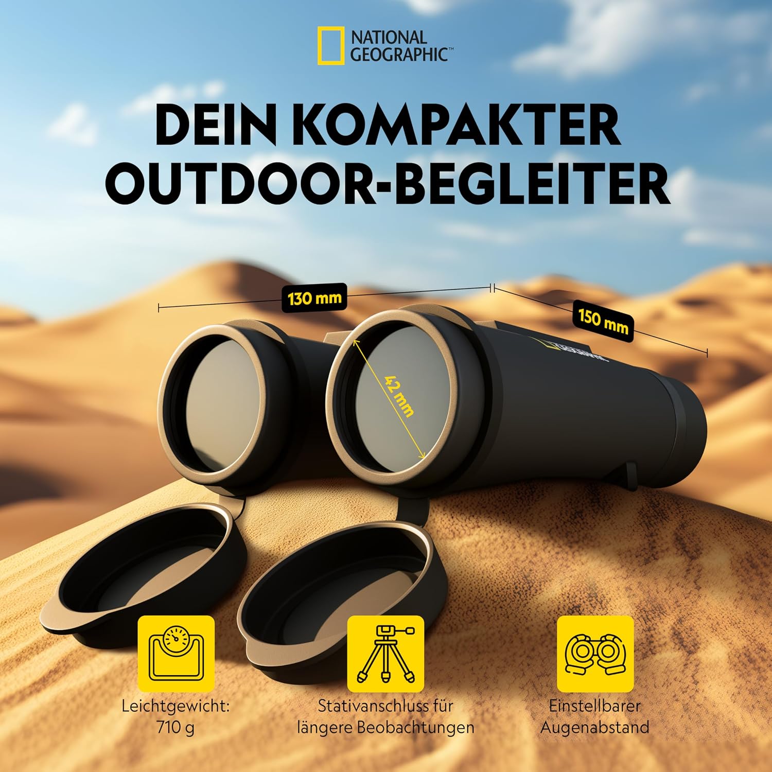 Detalle de National Geographic Fernglas 10x42 Dachkant – wasserdicht, voll verschüttert, schwimmbar