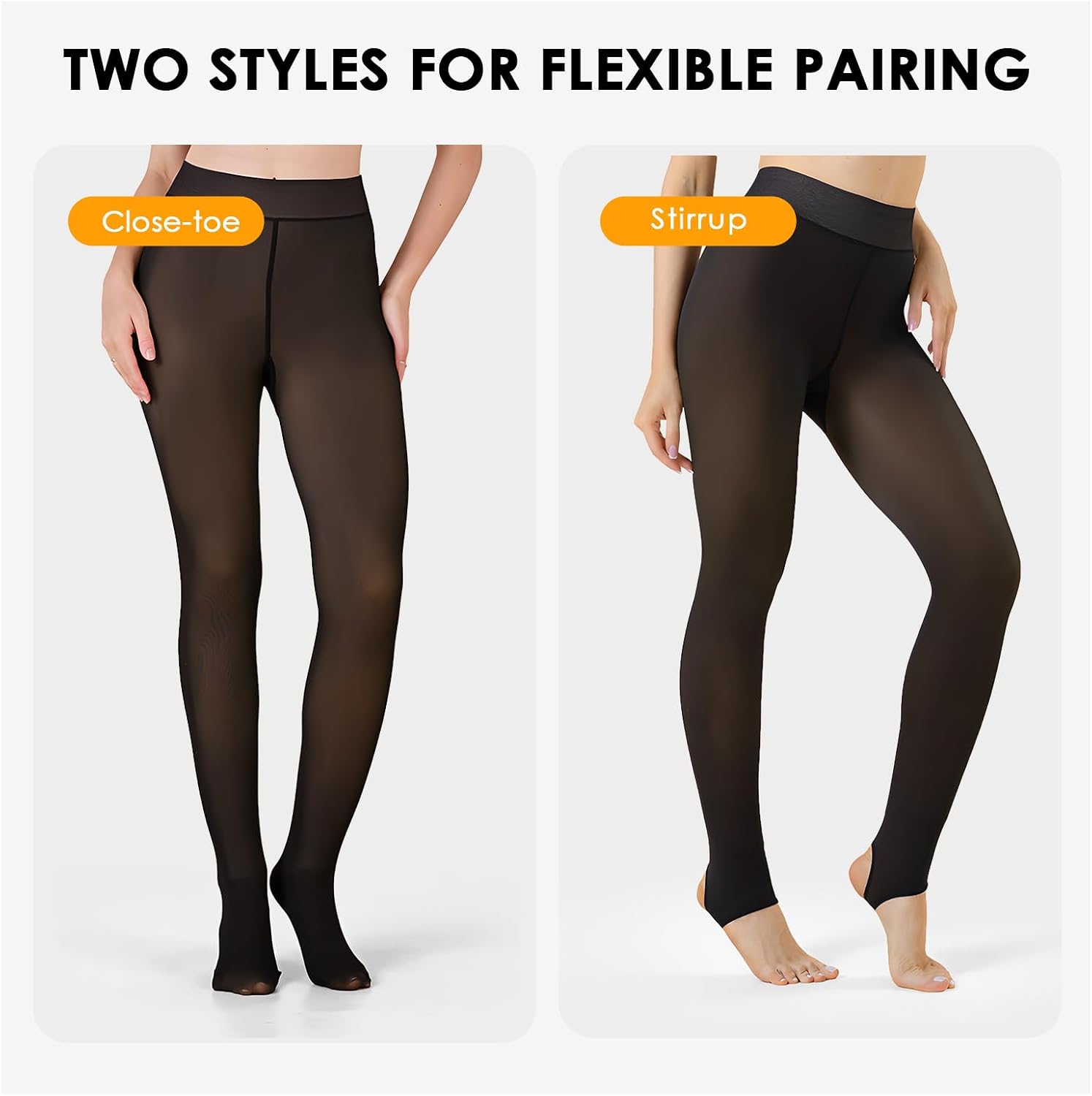 Thumbnail 6 de FurBall Women's Winter Fleece-Lined Tights, Faux-Translucent Look