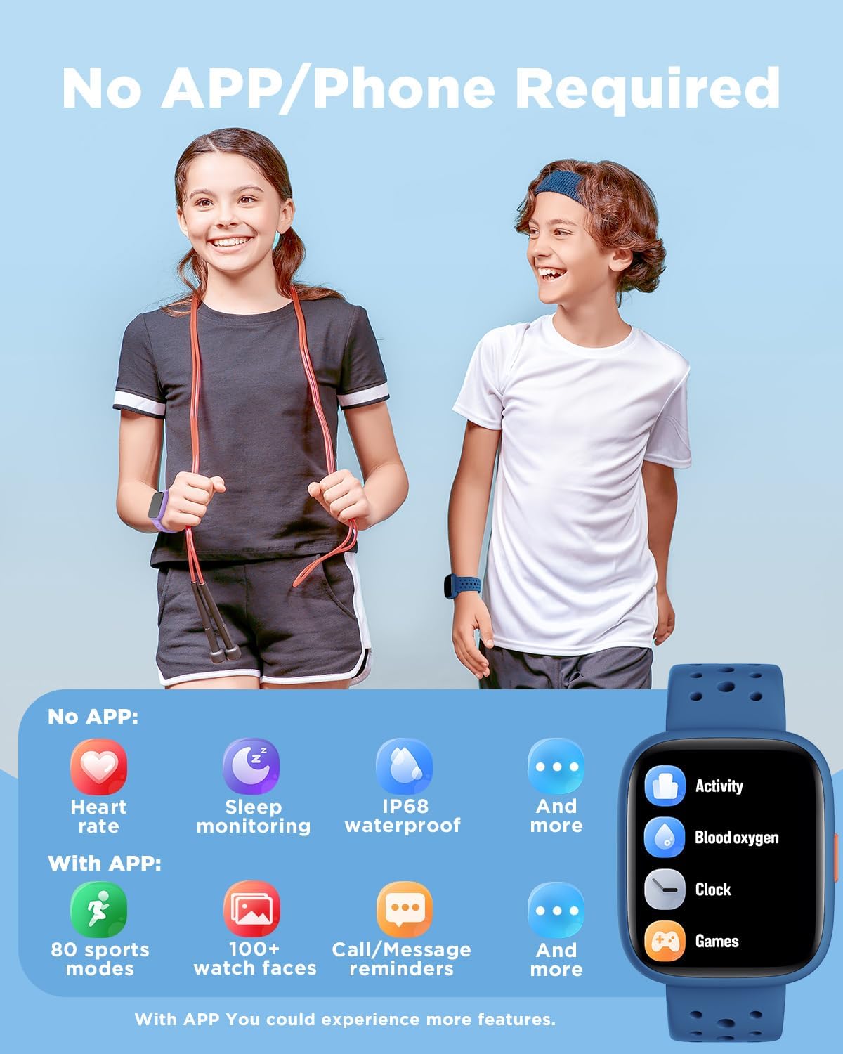 Detalle 2 de BIGGERFIVE BRAVE 2 1.8" Kids Fitness Watch