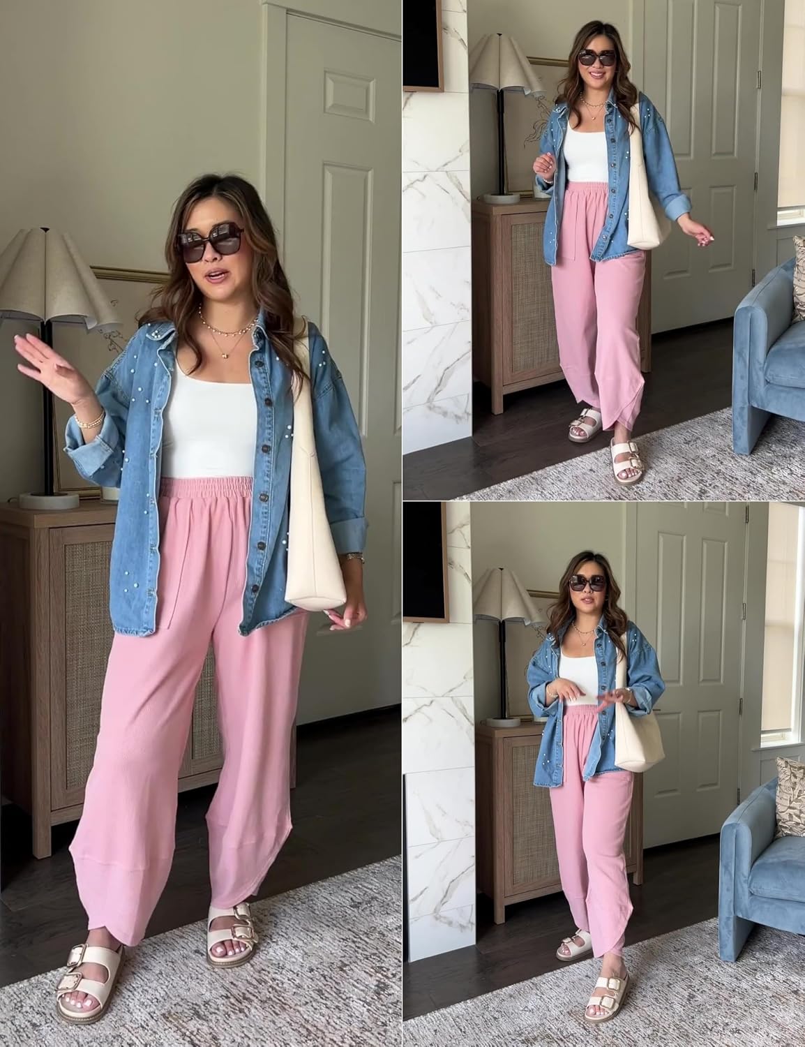 Detalle 2 de Xiaoxuemeng Women's Wide-Leg Pants