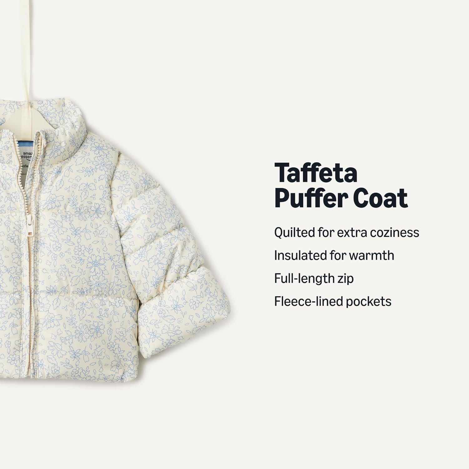Detalle de Amazon Essentials x Sofia Grainge Toddler & Baby Girls' Taffeta Puffer Jacket