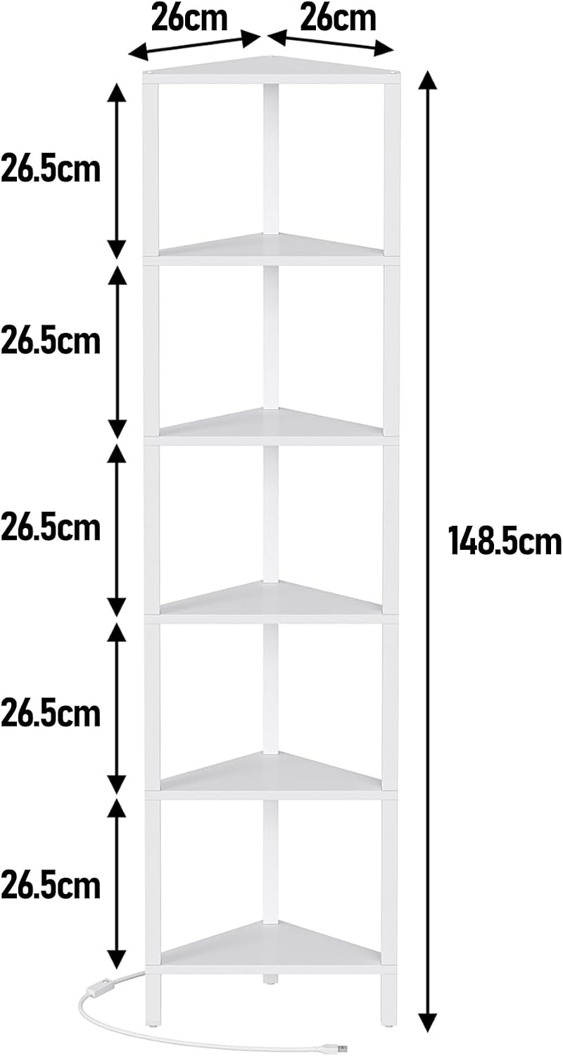 Detalle 2 de TUTOTAK Corner Bookshelf with LED Light