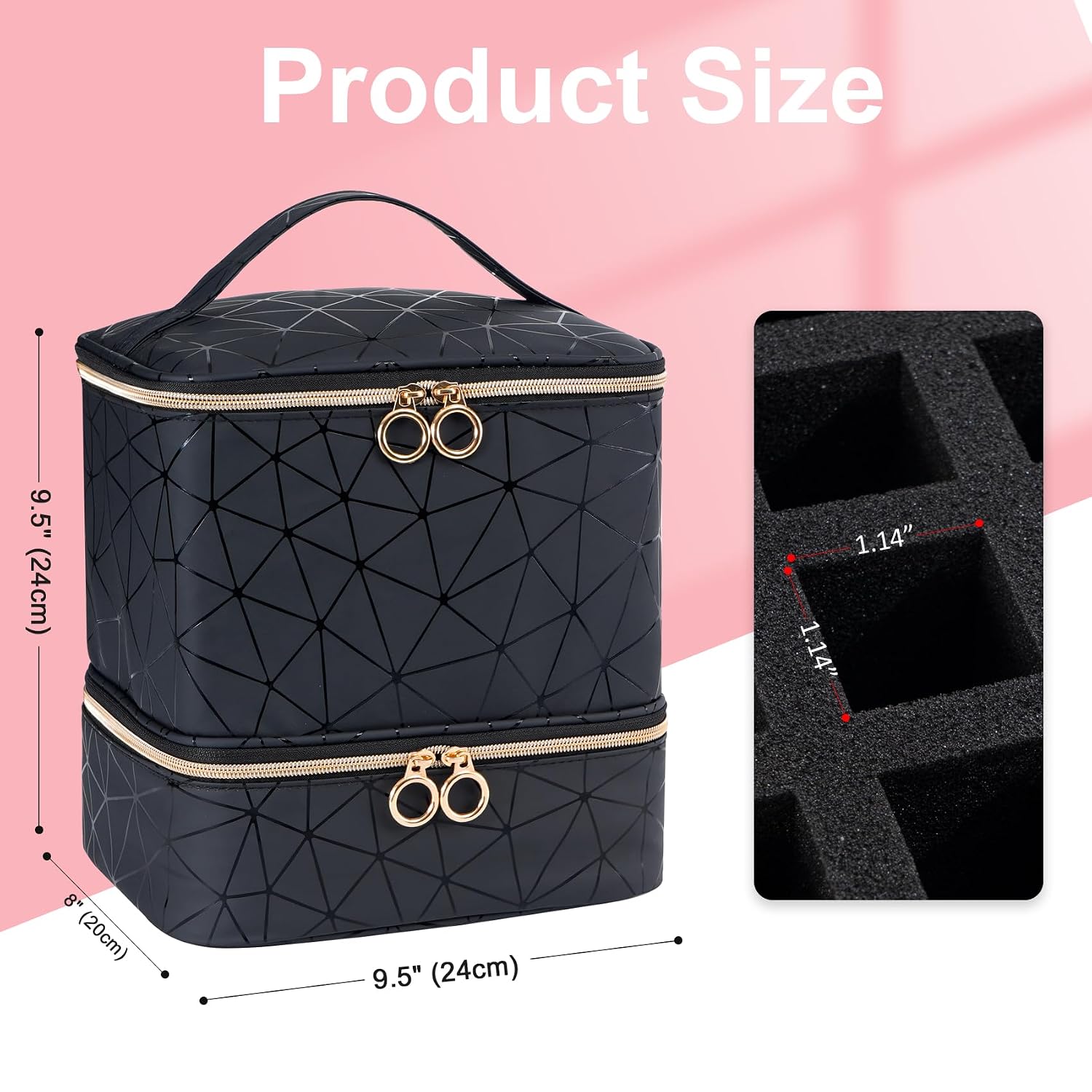 Thumbnail 3 de Uross Nagellack Organizer für 54 Flaschen und LED-Nagellampe – Schwarz