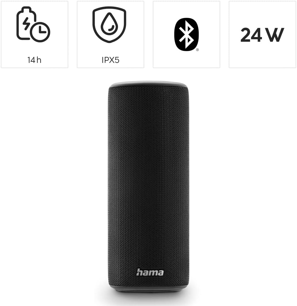 Thumbnail 2 de Hama Pipe 3.0 Bluetooth® speaker (IPX5 waterproof, 10 light modes, 24W) – Black