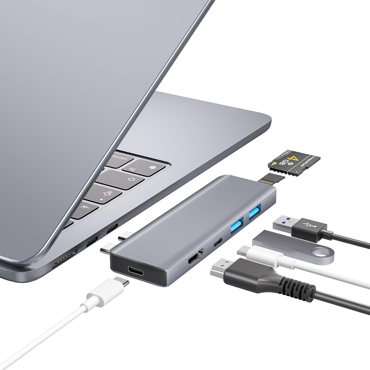 Detalle de ZanBix USB C Hub 7 in 2 per MacBook