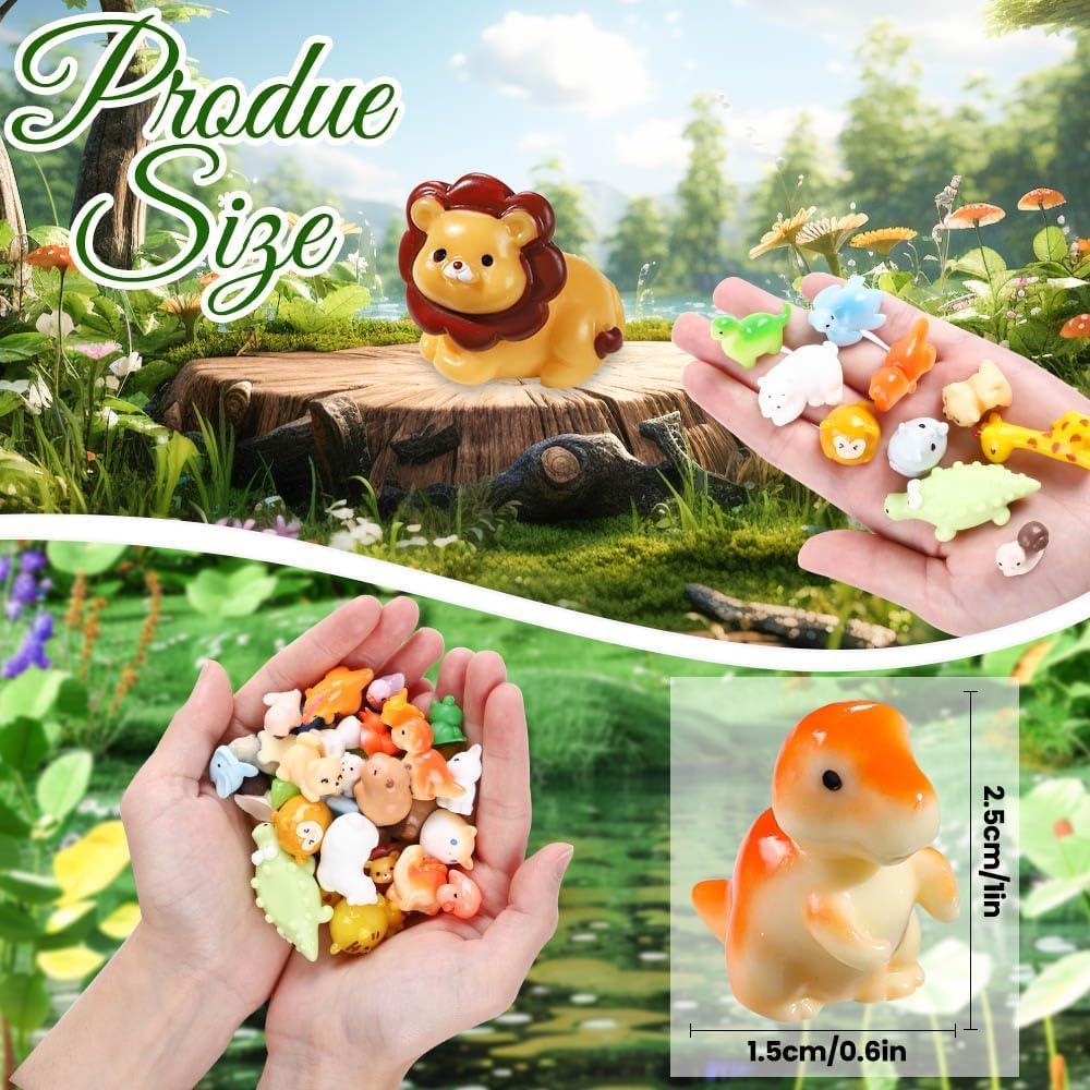 Thumbnail 1 de JOLCEEY 40pcs mini resin animals set for crafts 🐾