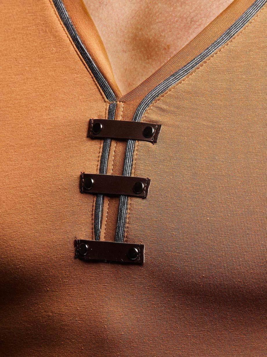 Detalle de Leif Nelson LN4890N T-shirt col en V blanc