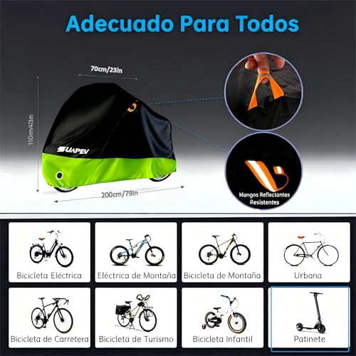 Thumbnail 1 de ZUAPEV Funda Bicicleta Exterior Impermeable 200x70x110