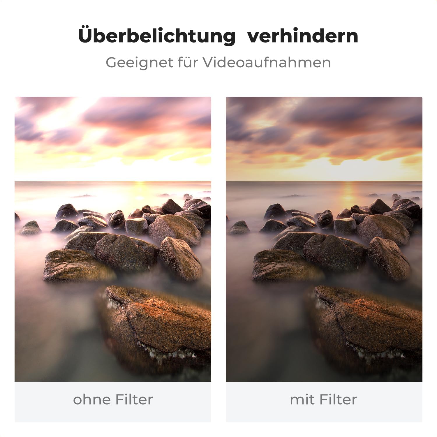 Thumbnail 2 de K&F CONCEPT Variabler ND Filter 77mm ND3-ND1000 – Nano-Xcel, 1,5–10 Blendenstufen
