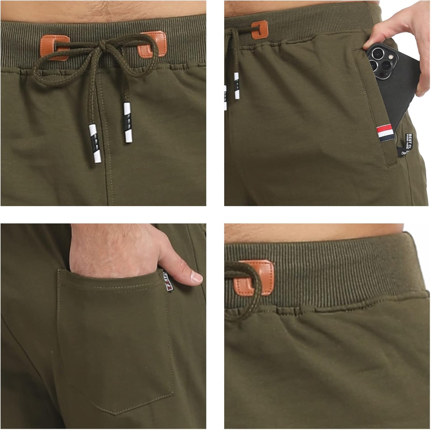 Detalle de ZOXOZ Pantaloncini uomo sportivi con zip e tasche: leggerezza, comfort e praticità