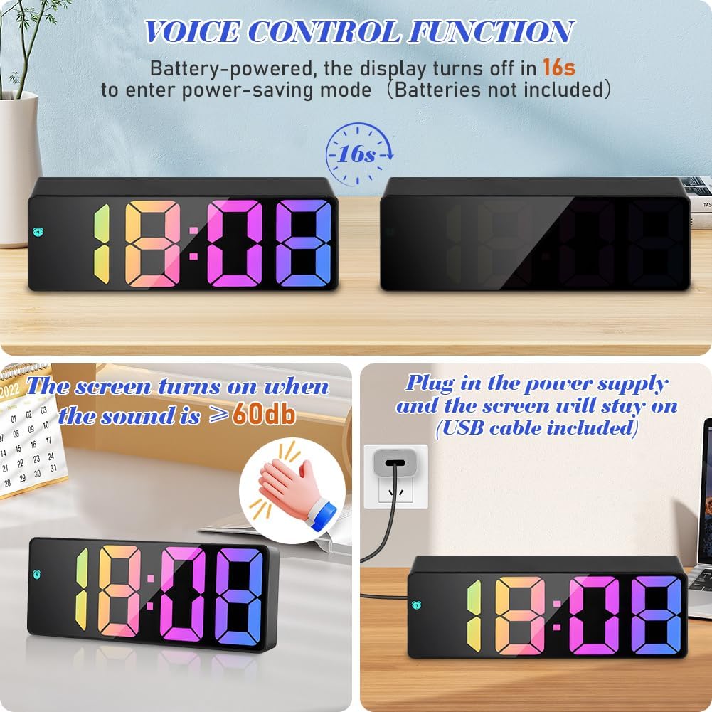 Thumbnail 5 de flintronic Réveil Numérique Horloge LED