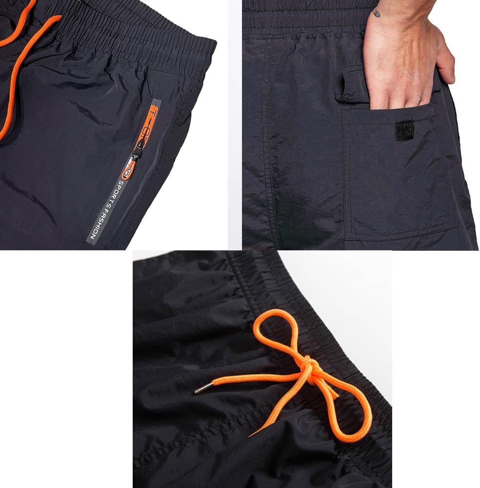 Thumbnail 3 de Ougelebo Mens Swimming Shorts with Zip Pockets