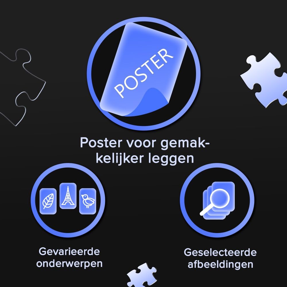 Detalle 2 de Trefl Miauw legpuzzel met 1.000 stukjes, kattenafbeelding en poster