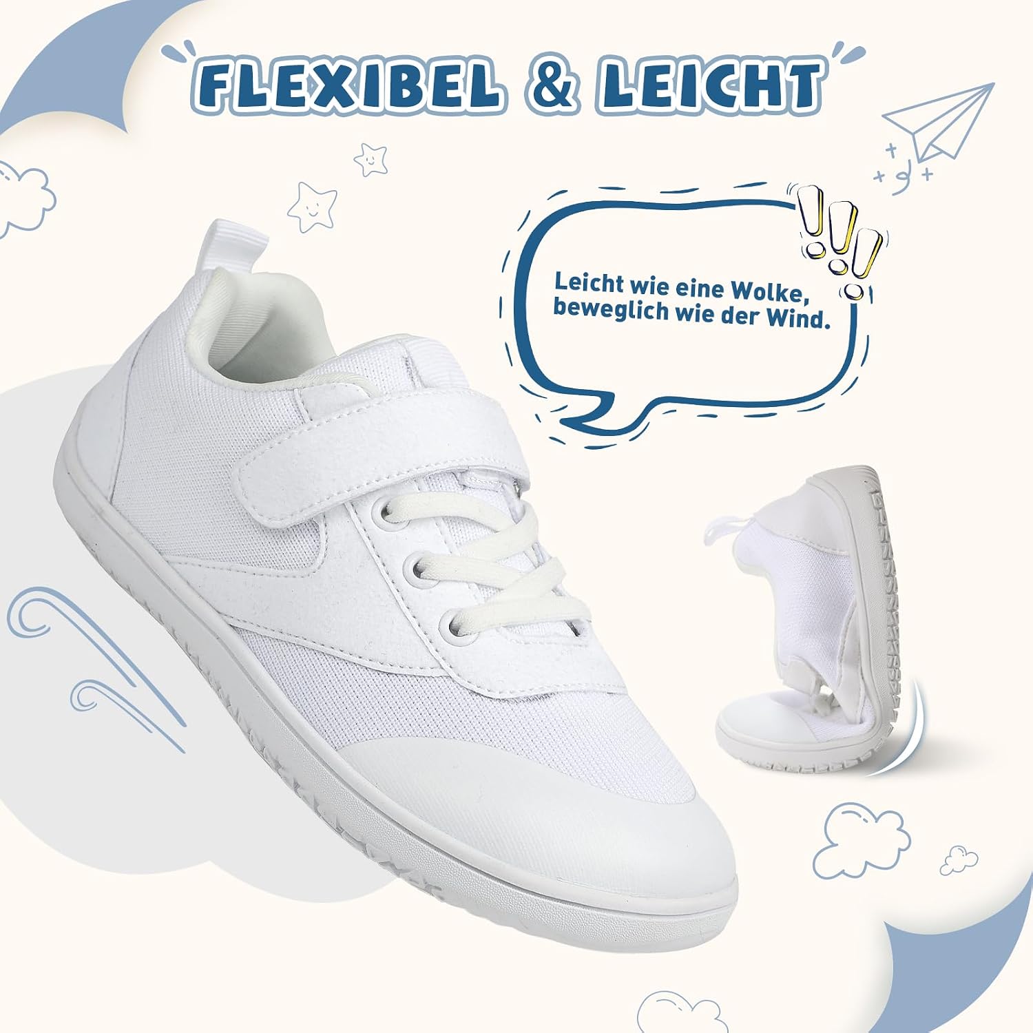 Detalle 1 de TIAROOTT Unisex Kinder Barfußschuhe – Breite Zehenbox, Null Drop & Rutschfestigkeit