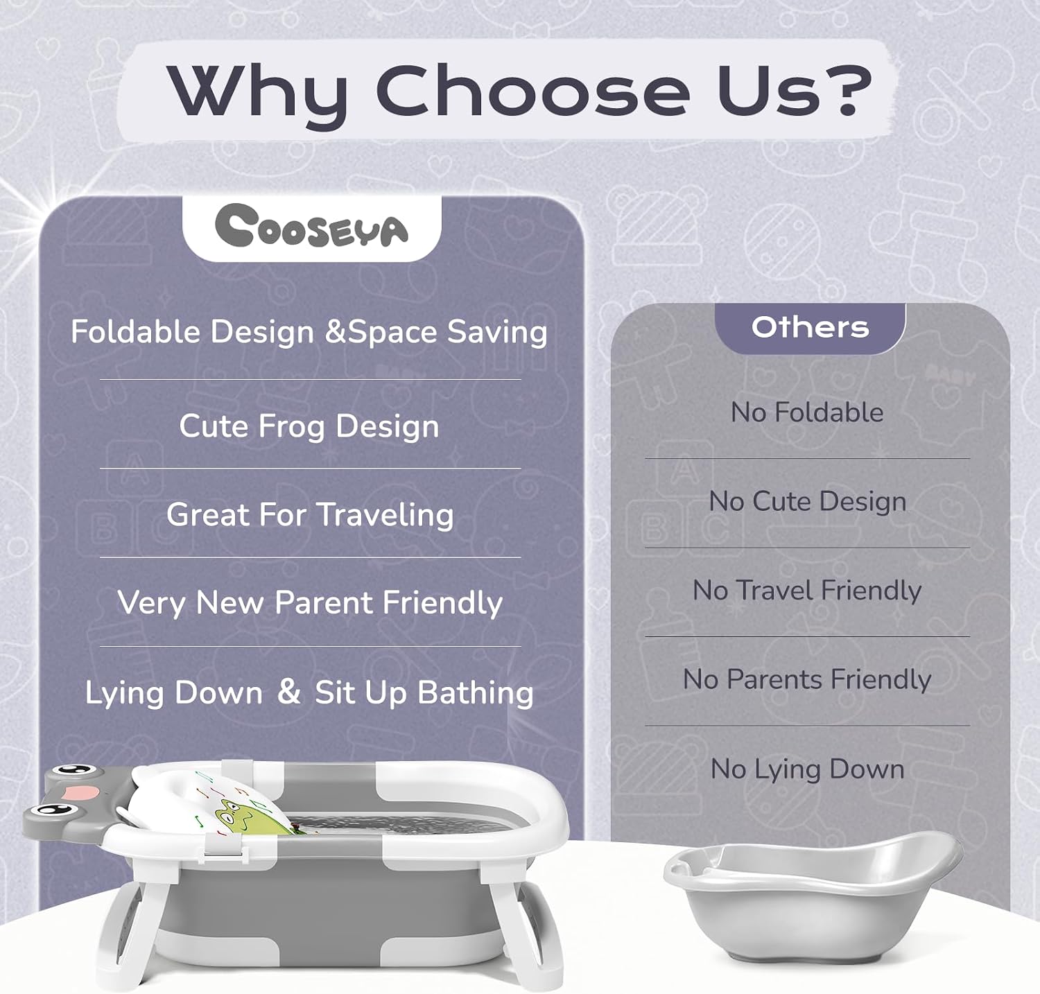 Thumbnail 5 de COOSEYA Foldable Baby Bath Tub 0–18 Months