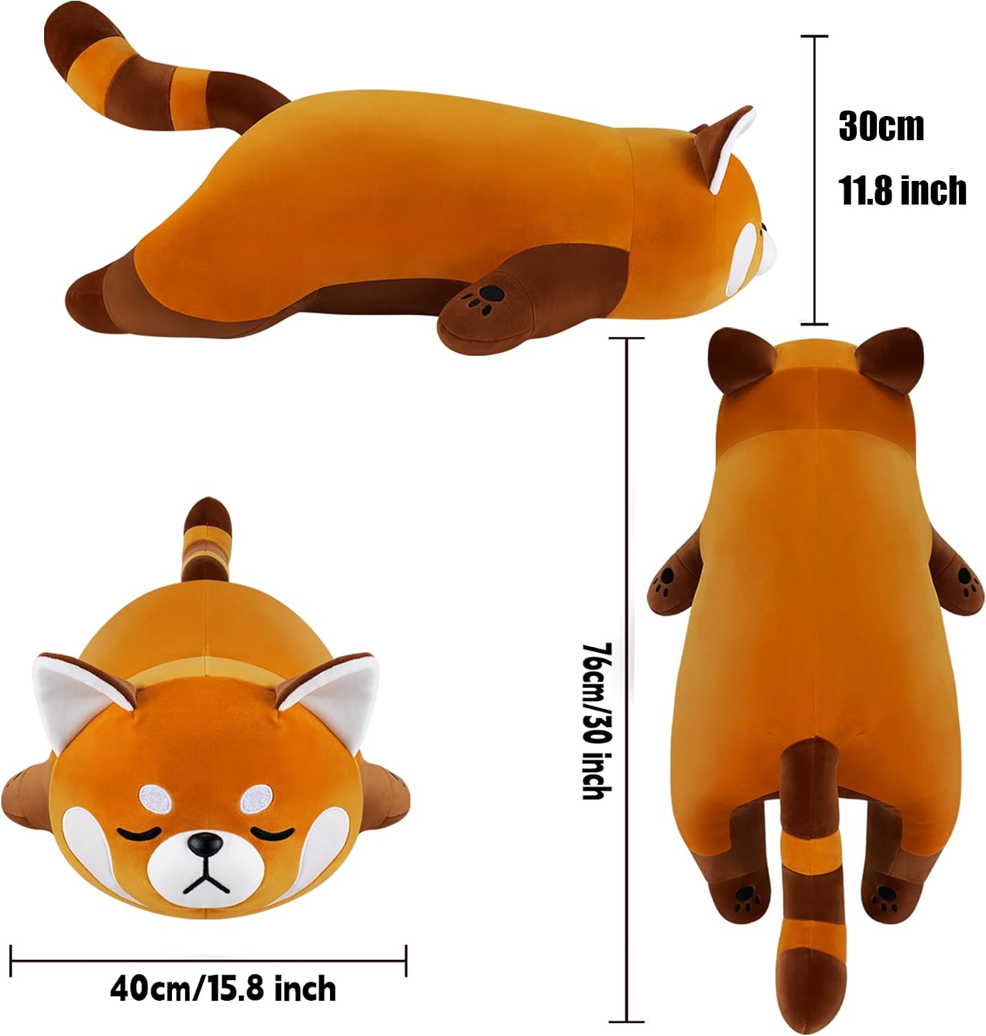 Detalle de Red Panda Plush Toy 29.9 Inch – Giant Soft Pillow & Cuddly Cushion