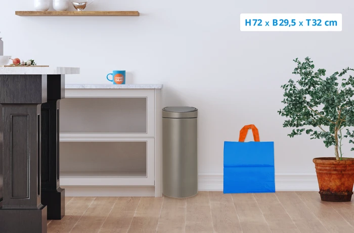 Thumbnail 7 de Brabantia Touch Bin 30 Liter Platinum 🗑