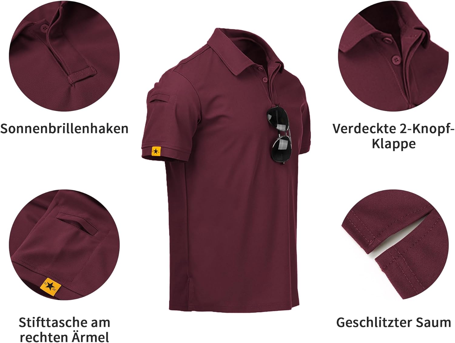 Thumbnail 4 de Geeksport Poloshirt Herren Kurzarm – atmungsaktives Funktionspolo für Golf, Freizeit und Outdoor