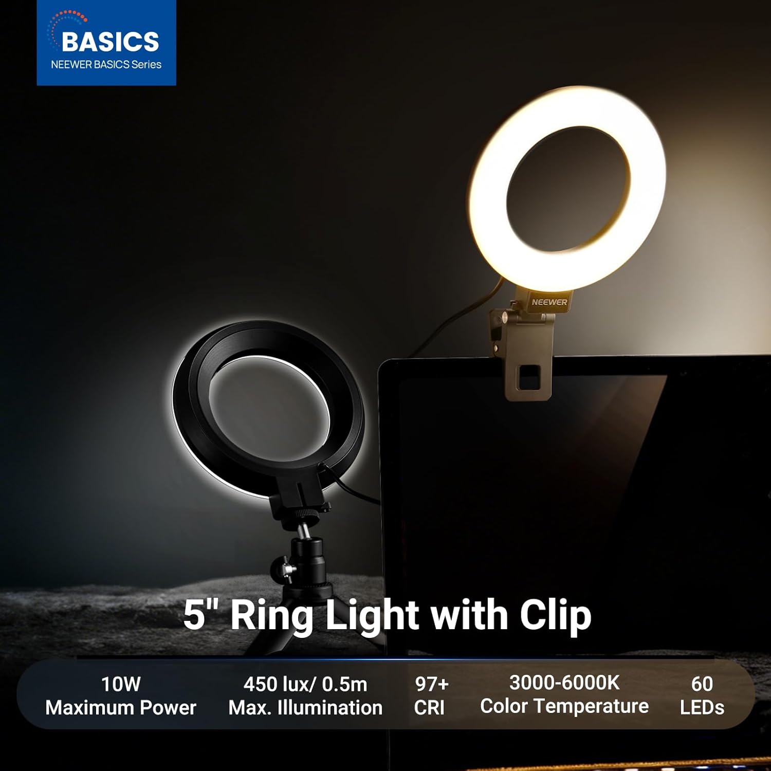 Thumbnail 1 de NEEWER BR60 5 inch ring light kit