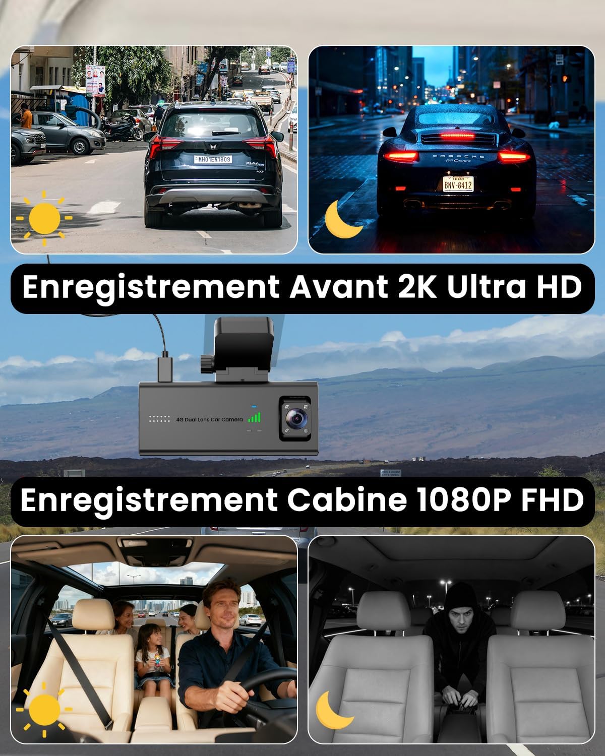 Thumbnail 6 de Dashcam Voiture 4G LTE avec Carte SIM — 2K, GPS et Streaming Direct