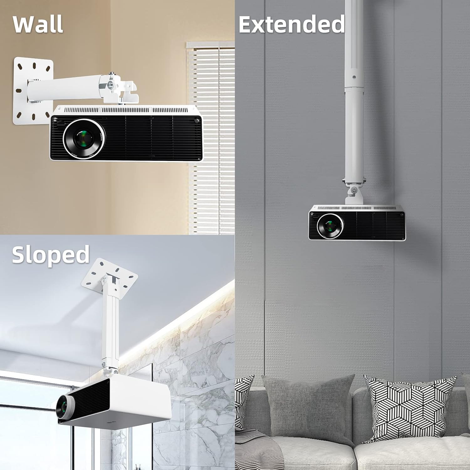 Thumbnail 1 de suptek Universal Ceiling Wall Projector Mount with 533mm Extendable Pole