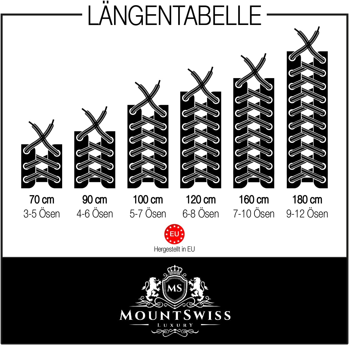 Thumbnail 3 de Lacets ronds cirés en coton tressé Mount Swiss (tailles 45 à 120 cm, Ø 2 & 3 mm) – unisexe