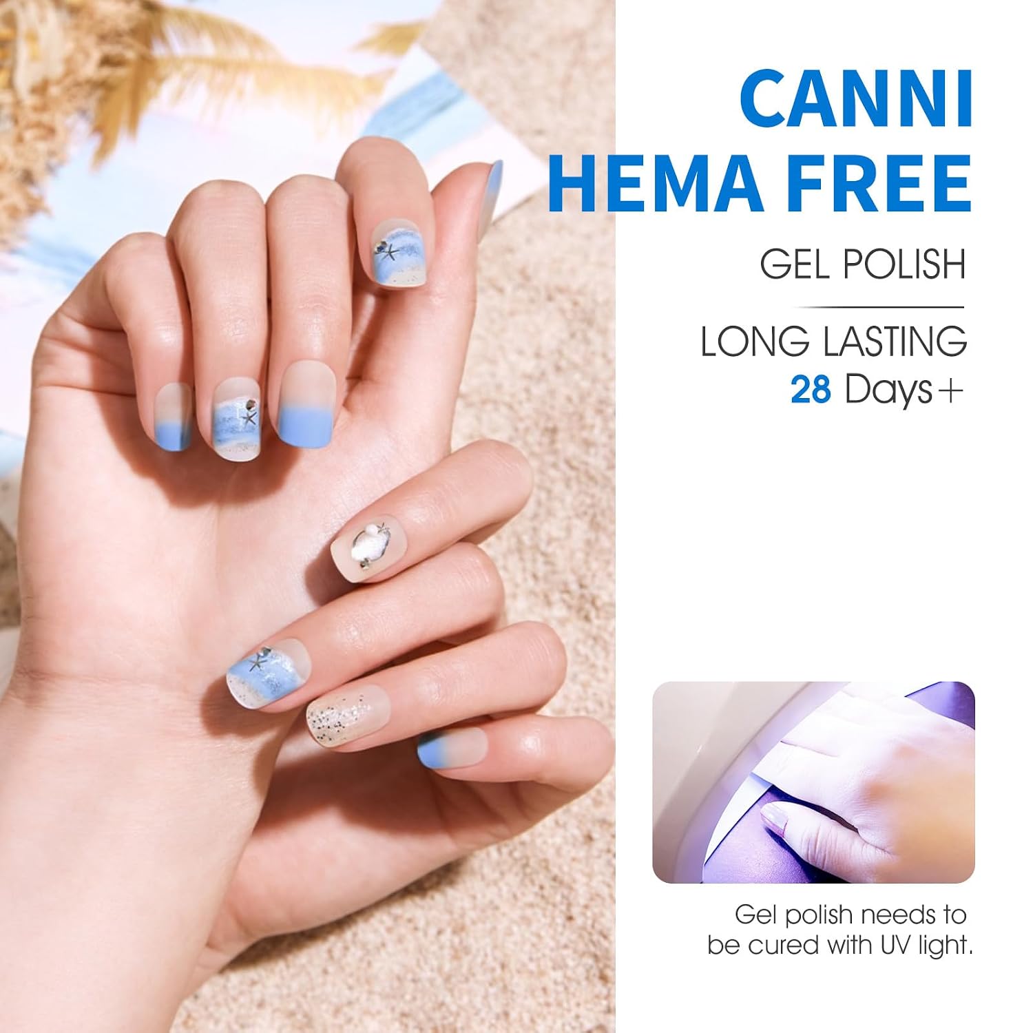 Thumbnail 3 de CANNI CANNI-9ml-6pcs Set Gel Nail Polish, 6 Blue Shades for UV/LED