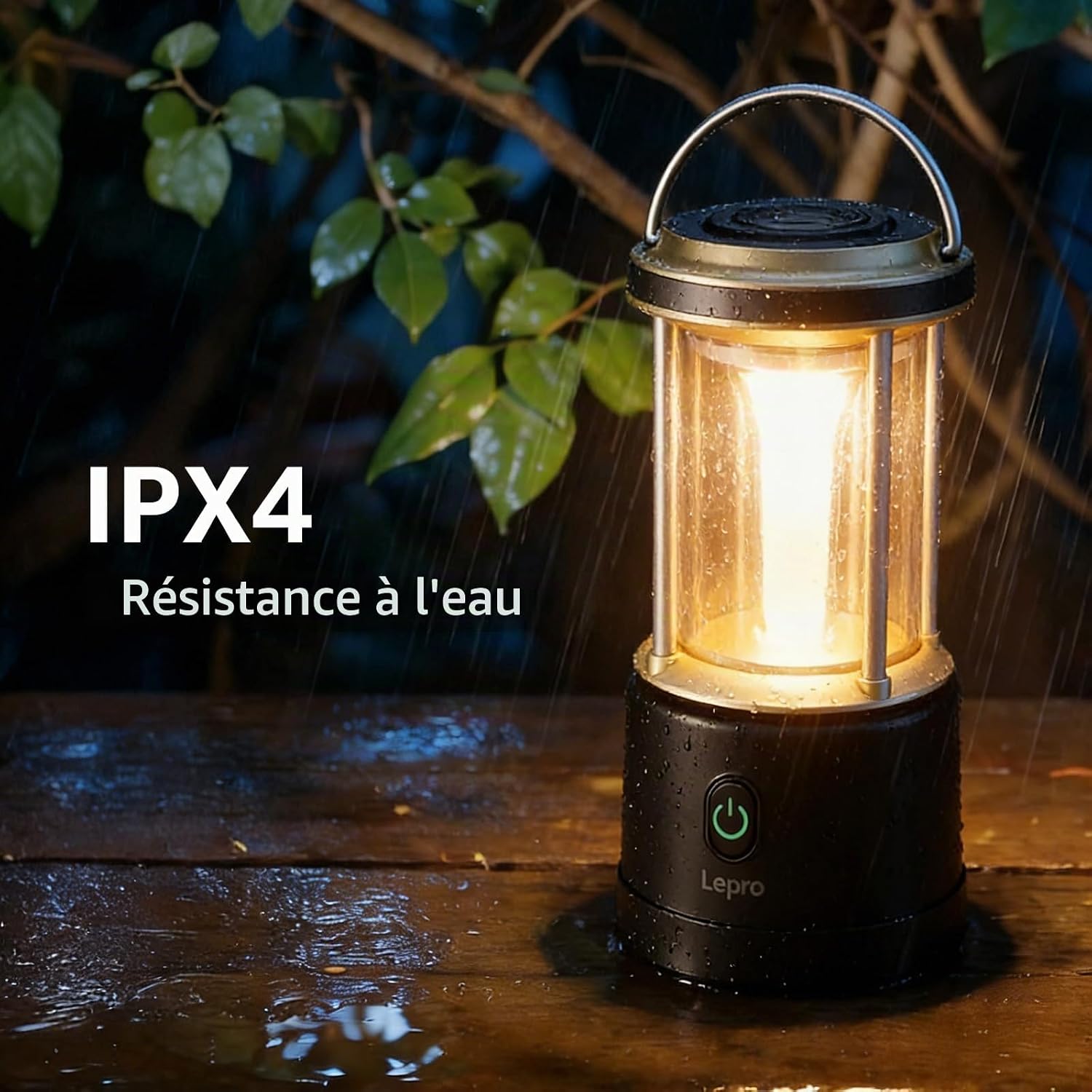 Detalle de Lepro Lanterne Camping LED 1100 lm — lampe portable 360°, 5 modes et étanche IPX4