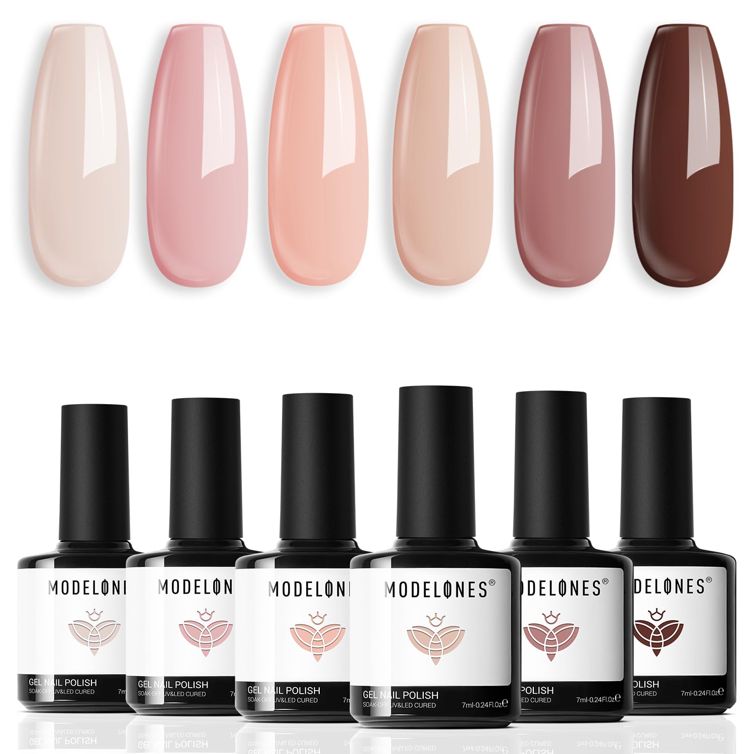Detalle de modelones Gel Nail Polish Kit 6 Colors ๐