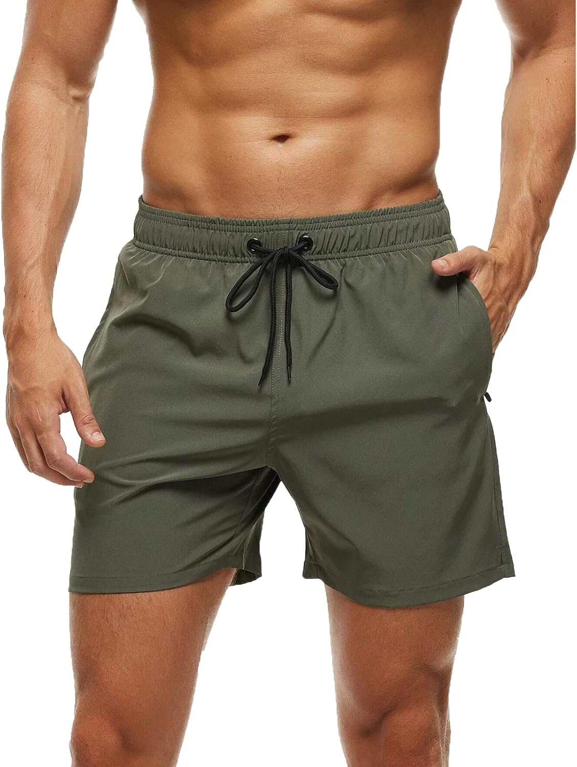 Imagen de Aisprts Men's Swimming Shorts: Water-Repellent, Quick-Dry Trunks with Zipper Pockets en OfertitasTOP