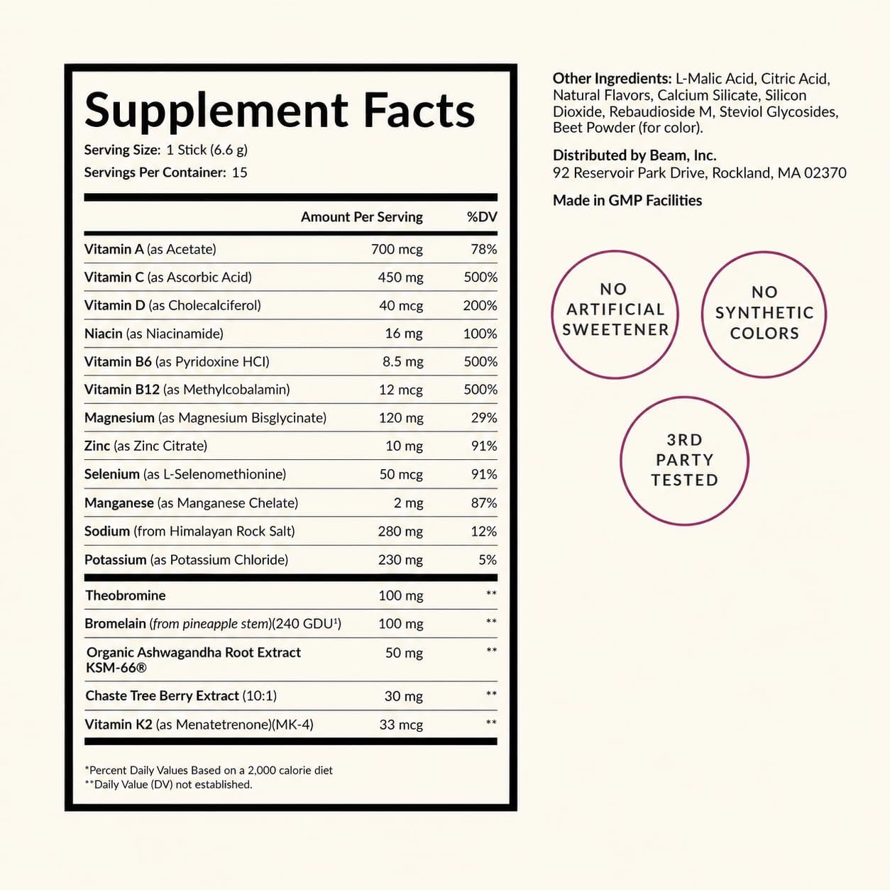 Thumbnail 5 de BEAM Glow Hormone Support & Cortisol Supplement for Women with Ashwagandha