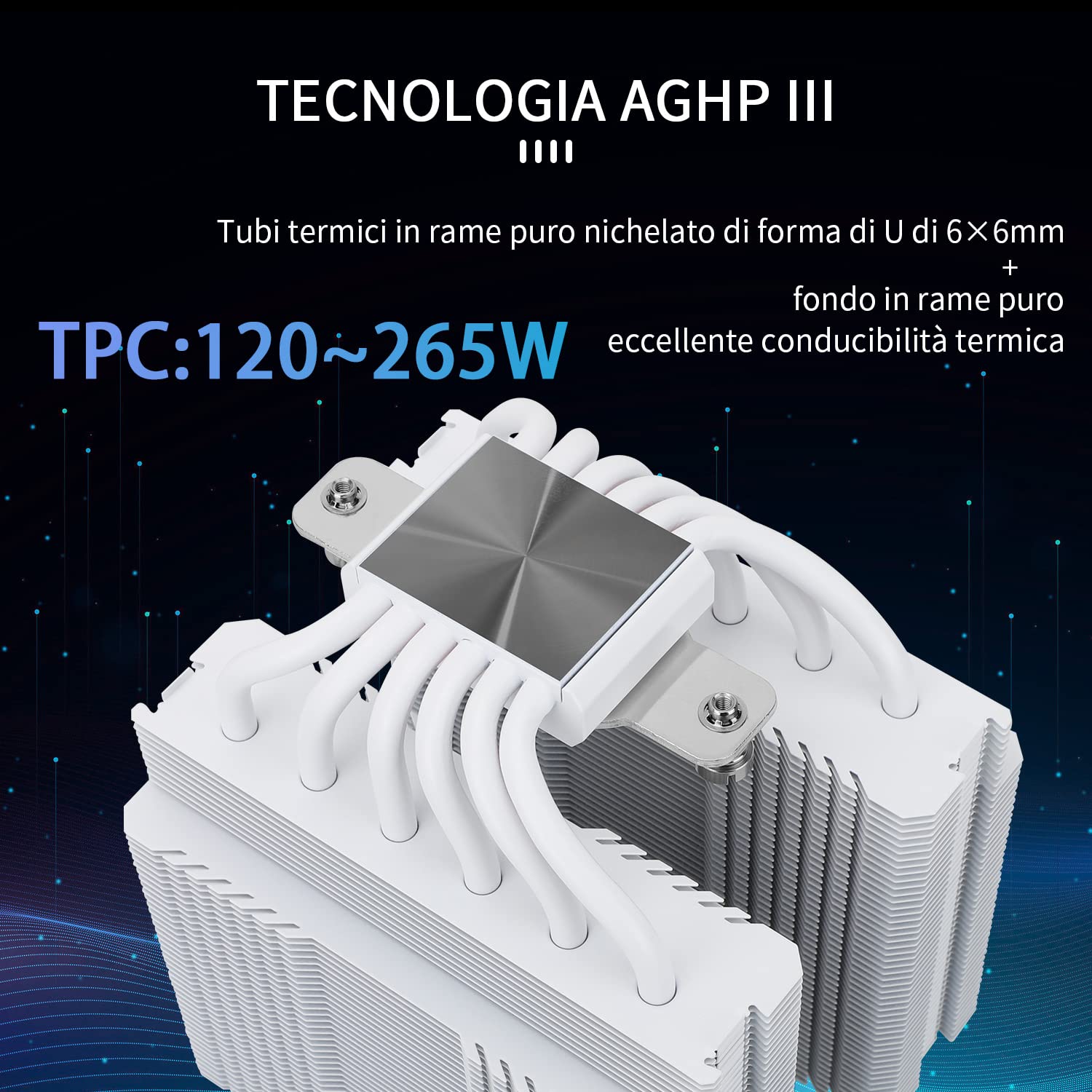 Detalle 2 de Thermalright PA120SEAR-WH Peerless Assassin 120 SE ARGB CPU Cooler, 6 Heat Pipes