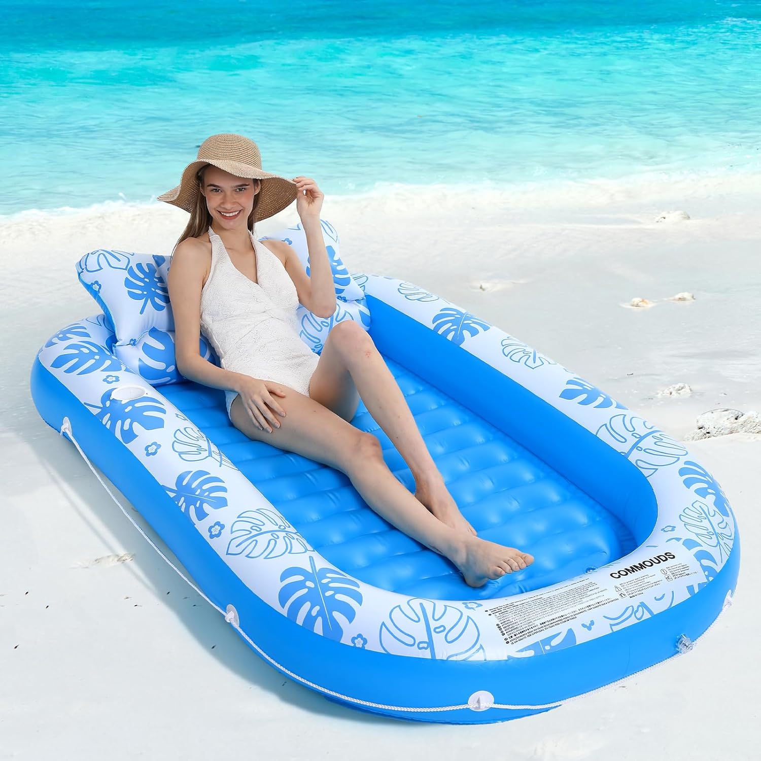 Thumbnail 6 de Inflatable Tanning Pool Lounger Float with Detachable Cervical Pillow (Pool Floats for Adults & Kids)