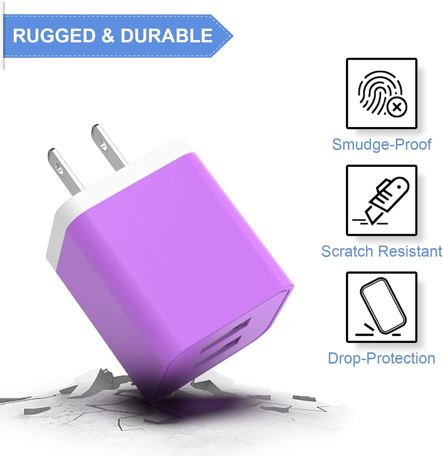 Thumbnail 3 de iGENJUN 2.4A Dual USB Wall Charger 6-Pack