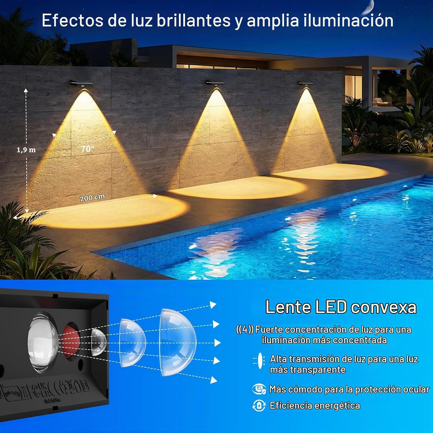Thumbnail 3 de Giliwosy: 4 luces solares de exterior para jardín con 3 temperaturas de color y IP65