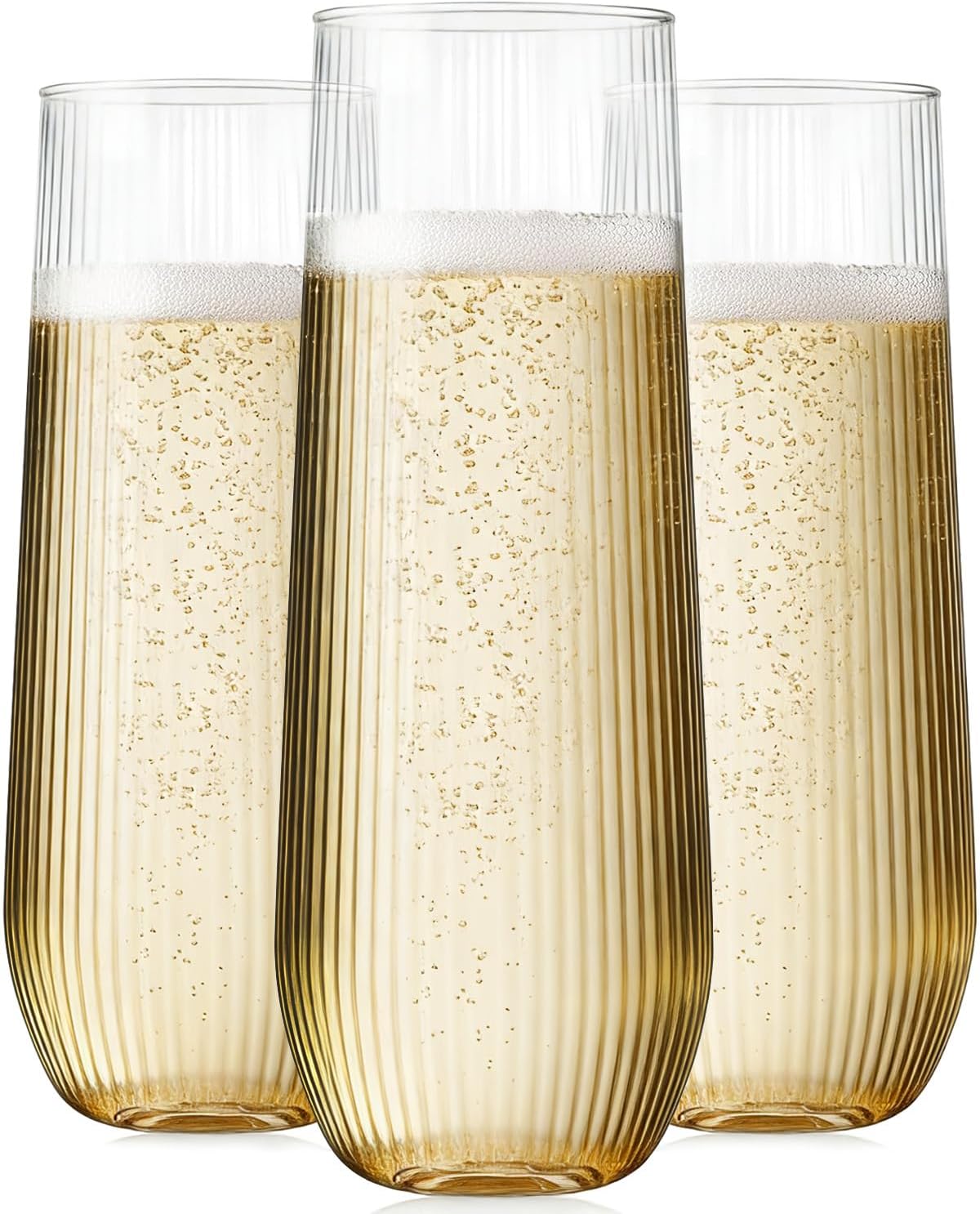 Thumbnail 6 de Maaacute 24 Pack Champagne Flutes Plastic, 9 Oz – Gold Rim Stemless, BPA-Free & Shatterproof